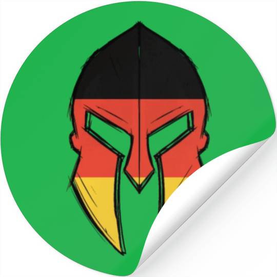germany flag in Spartan warrior Helmet Stickers