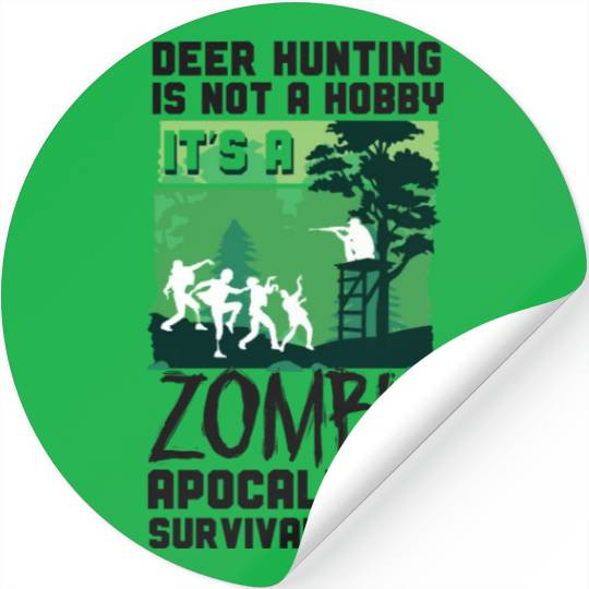 Buck Deer Hunting Hunter Zombie Stickers