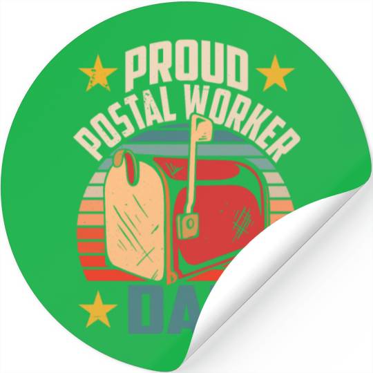 Proud Postal Worker Dad Mailman Postman Courier Stickers