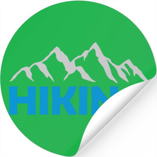 Hiking mountains landscape silhouette Stickers