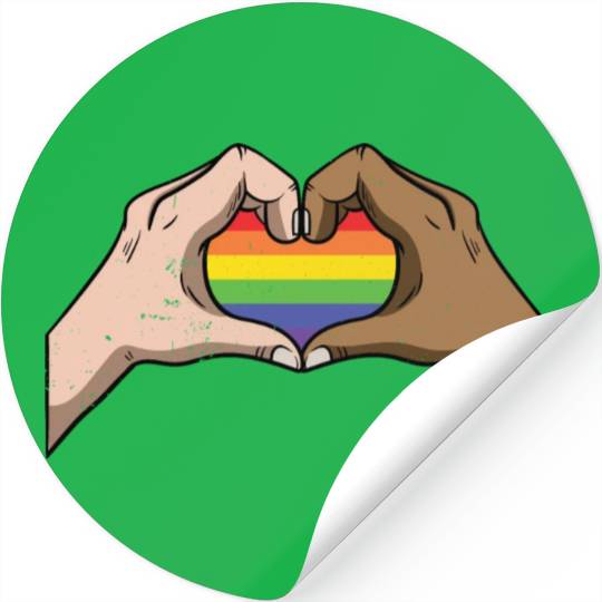 LGBT Rainbow Heart Gay Pride Lesbian Equality Gift Stickers