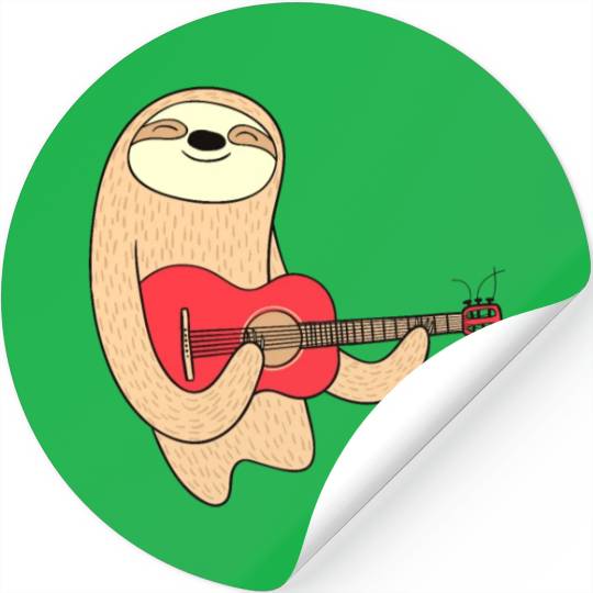 SLOTH WITH GUITAR Stickers