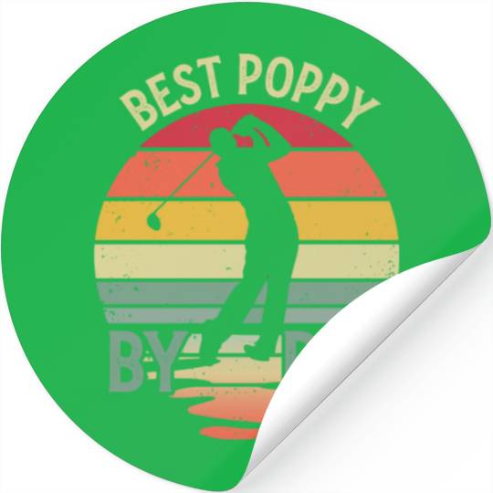 Best Poppy By Par Vintage Funny Golf Dad Stickers