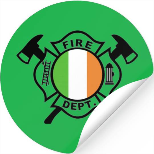 Firefighter Maltese (black) with Irish Flag Stickers