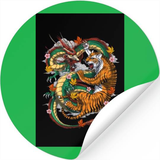 Japanese Dragon Tiger Stickers
