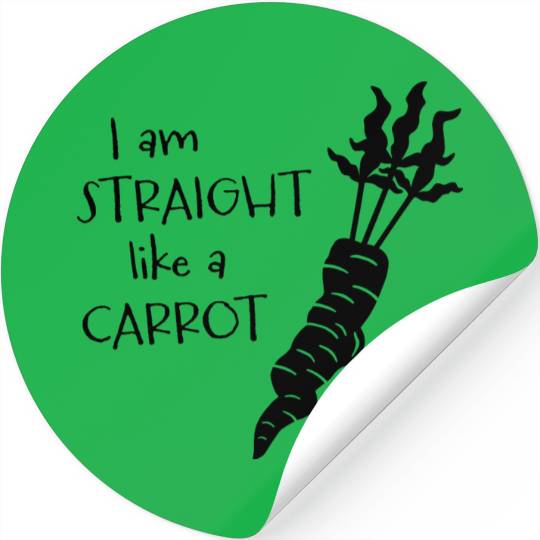 straight like a carrot - black uni I Stickers