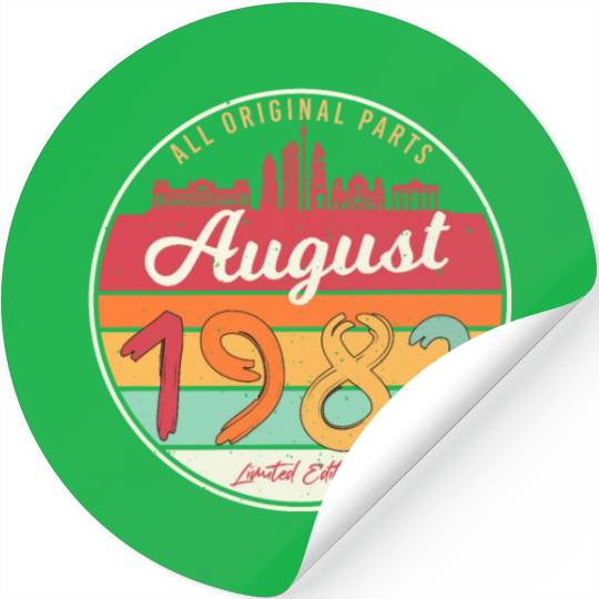 40th Birthday August 1982 Stickers