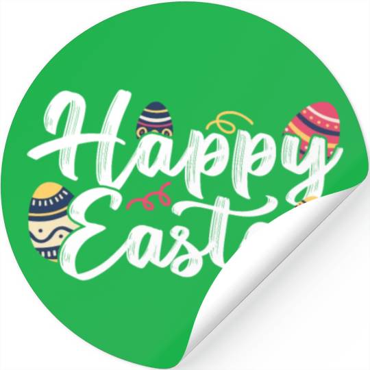 Happy Easter Egg Bunny Sayings Stickers