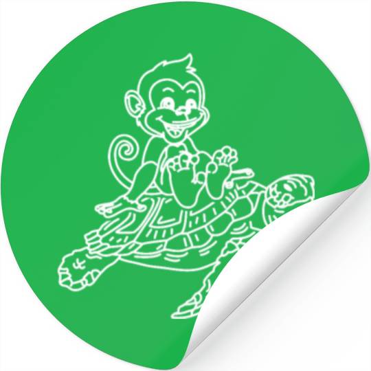Cute Turtle Lover Turtle And Monkey Funny Monkey Stickers