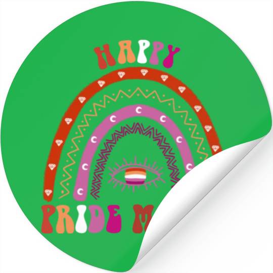 Rainbow Happy Pride Month Lesbian Stickers