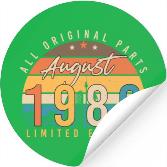 Year Of Construction 1986 In August Stickers