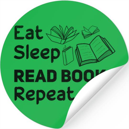 Eat Sleep Read Books Repeat Book Lover Bookworm Stickers