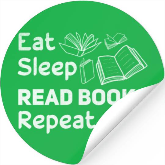 Eat Sleep Read Books Repeat Bookworm Book Lover Stickers