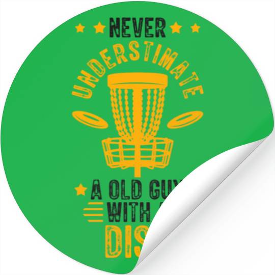 Old Guy Disc Golf Vintage Ultimate Frisbee Stickers