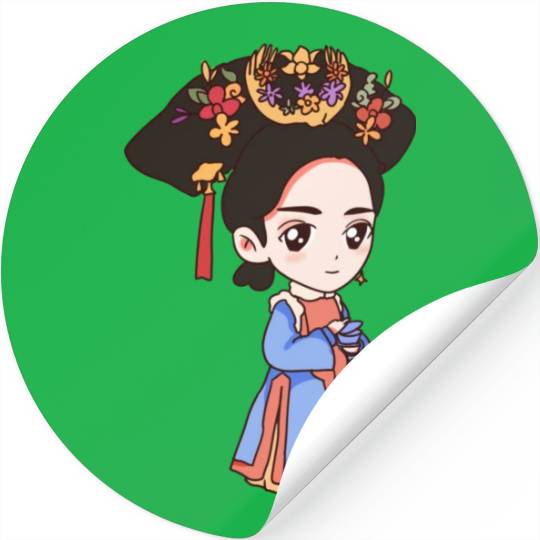 HAND PAINTED GIRL IMAGE Stickers