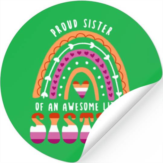 Proud Sister Awesome Little Sister Lesbian Stickers
