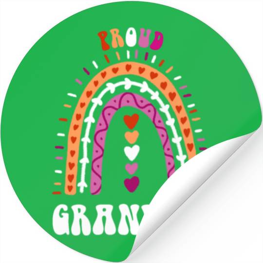 Proud Grandma Lesbian Pride Boho Rainbow Stickers