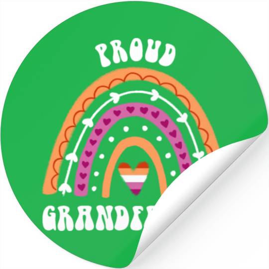 Proud Grandfather Lesbian Pride Rainbow Stickers