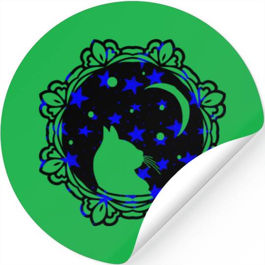 Cat Moon Stickers