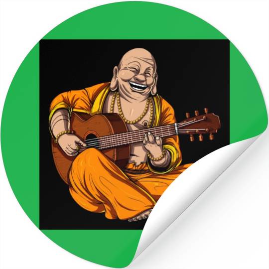 Buddha Playing Guitar Stickers
