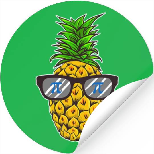 Pi Day Funny Pineapple Math Nerds Geeks Pi Symbol Stickers