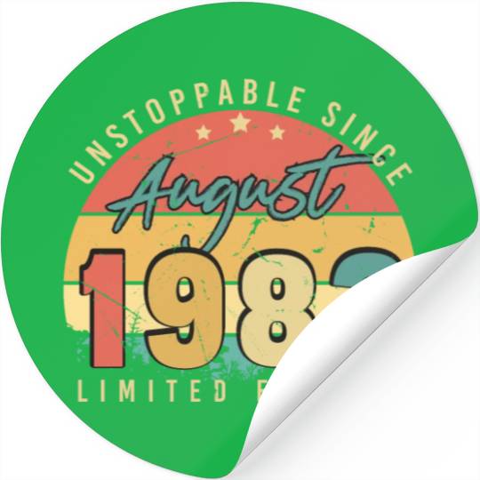 40th Birthday August 1982 Stickers
