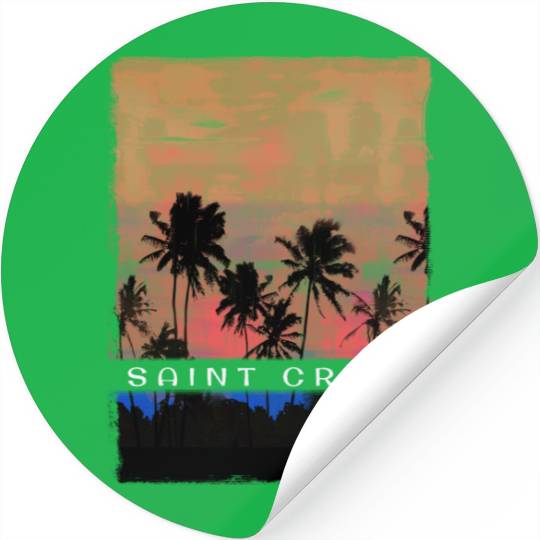 Saint Croix Caribbean Vacation Souvenir Palm Tree Stickers