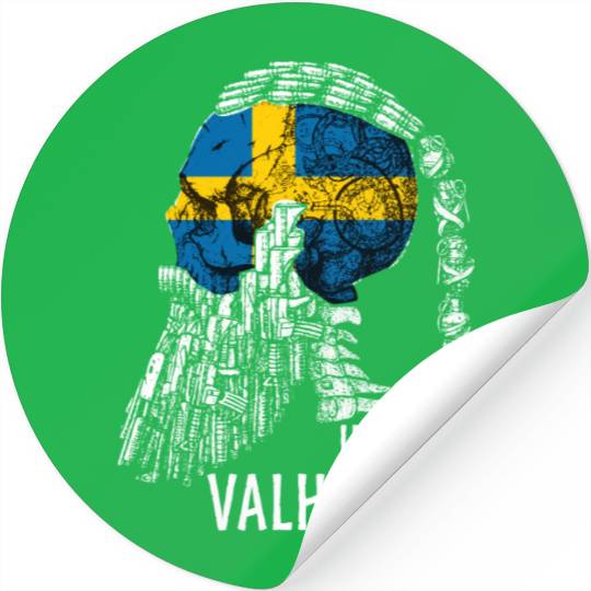 Sweden, Swedish Flag, Till Valhalla, Viking Stickers