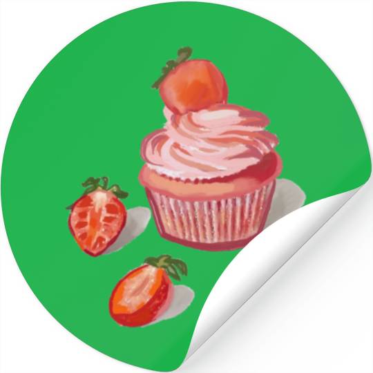 Strawberry Cupcakes Stickers