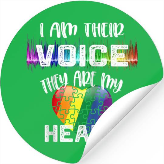 Autism Teacher I Am Their Voice They Are My Heart Stickers