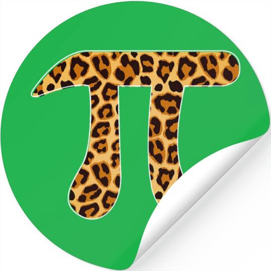 Pi Leopard Print Skin Cheetah Pi Day Math Nerd Stickers