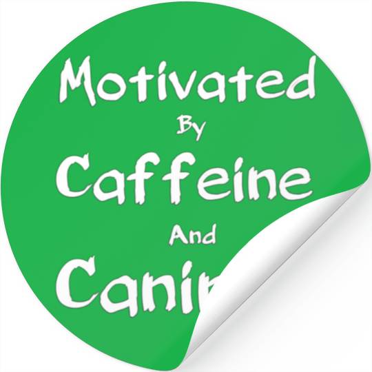 Motivated by caffeine and canines,coffee dog lover Stickers