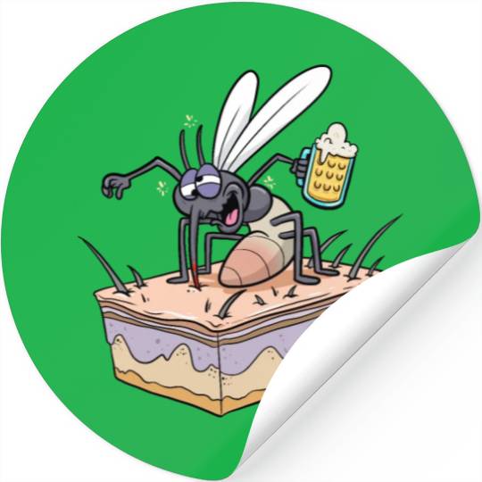 Insect Mosquito Drinking Beer Mosquitoes Stickers