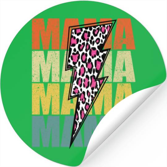 Lightning Bolt Leopard Cheetah Print Multi Color Stickers