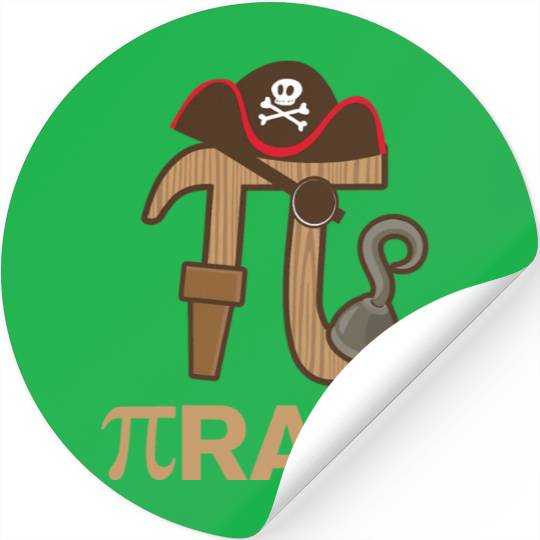 Pirate Funny Math Geek 3 14 Hat Hook Pi Day March Stickers