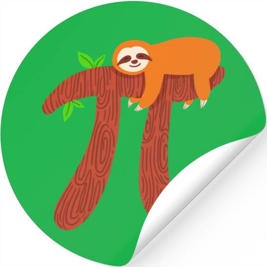 Pi Sloth Math Mathematician Teacher Gift Stickers