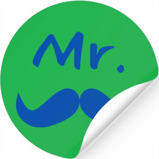 Mr & Mrs. Mustache Lips Matching Couple Stickers
