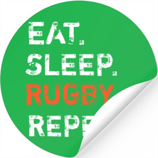 Eat Sleep Rugby Repeat Player Fan Lover Funny Stickers