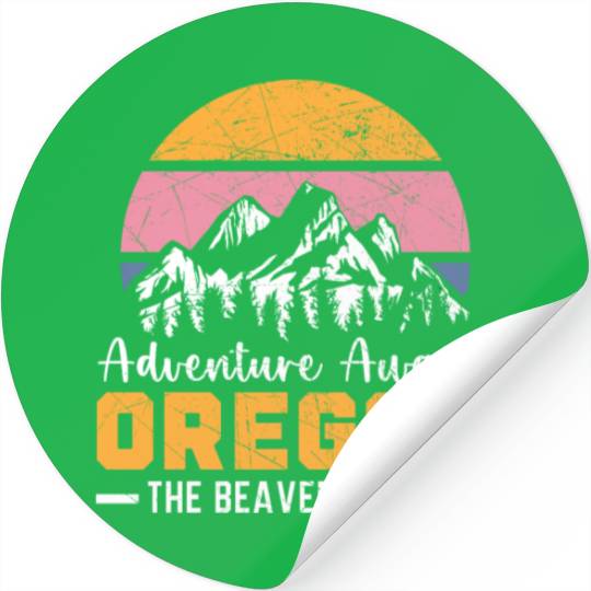 Adventure Awaits Oregon The Beaver State USA Stickers
