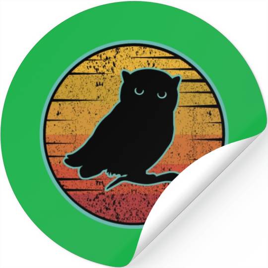 Cute Black Owl Stickers