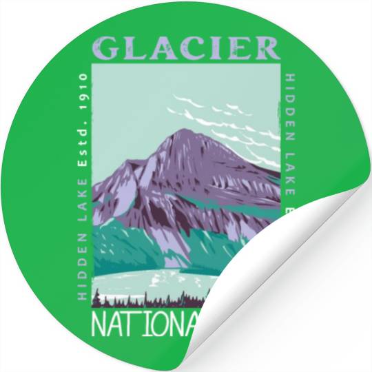 Glacier National Park Hidden Lake Distressed Stickers