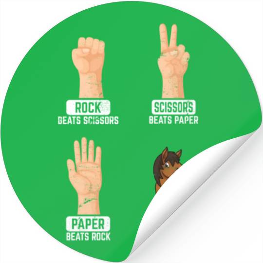 Rock Paper Scissors Nothing Beats Horses Horse Rid Stickers