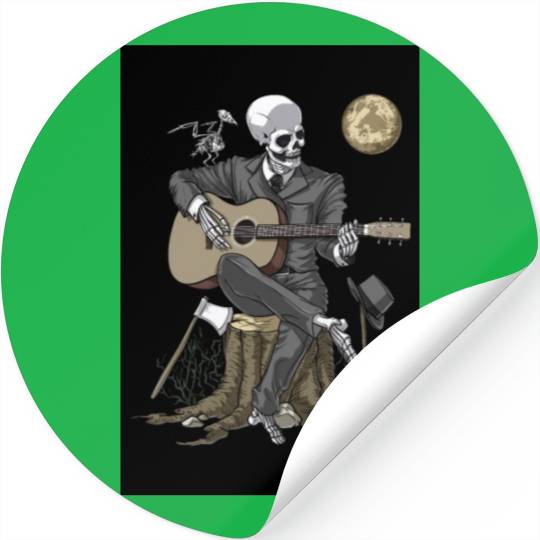 Skeleton Goth Guitar Player Stickers