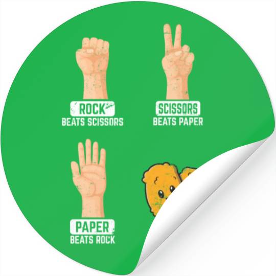 Rock Paper Scissors Nothing Beats Chicken Nuggets Stickers