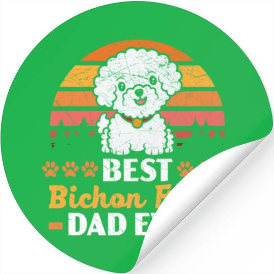 Best Bichon Frise Dad Ever Curly Hair Pup Puppy Stickers
