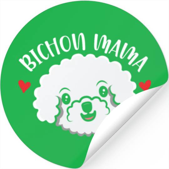 Bichon Mama Curly Hair Pup Puppy Bichon Frise Stickers