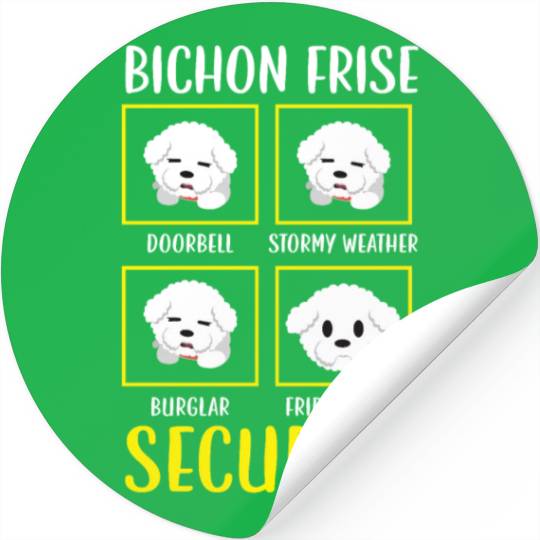 Bichon Frise Security Curly Hair Pup Puppy Lover Stickers
