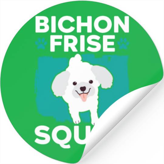 Bichon Frise Squad Curly Hair Pup Puppy Lover Stickers