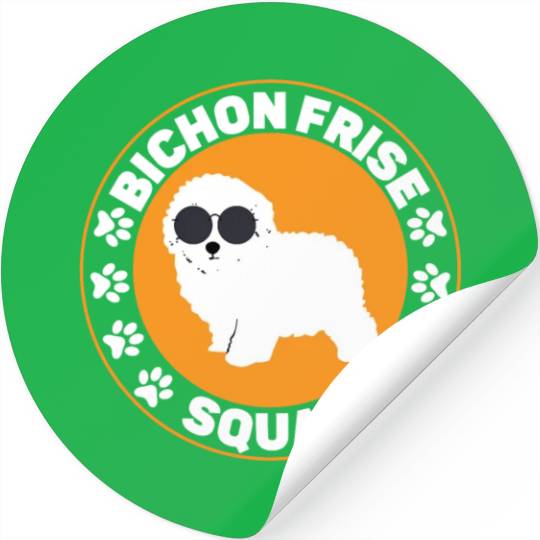 Bichon Frise Squad Curly Hair Pup Puppy Lover Stickers