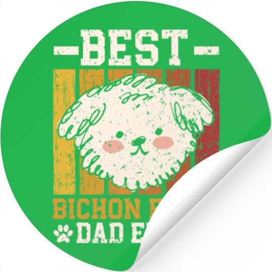 Best Bichon Frise Dad Ever Curly Hair Pup Puppy Stickers